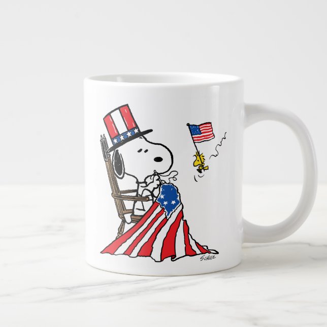 Taza De Café Gigante Bandera de Snoopy Sgire el 4 de julio (Derecha)