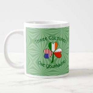Taza De Café Gigante Bandera de trébol personalizada de Bahrein Irlanda