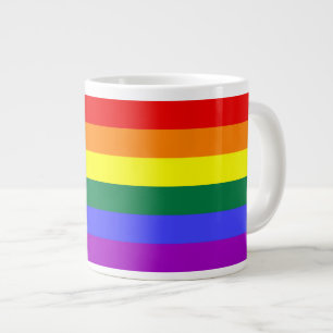Taza De Café Gigante Bandera del orgullo arcoiris Jumbo Mug