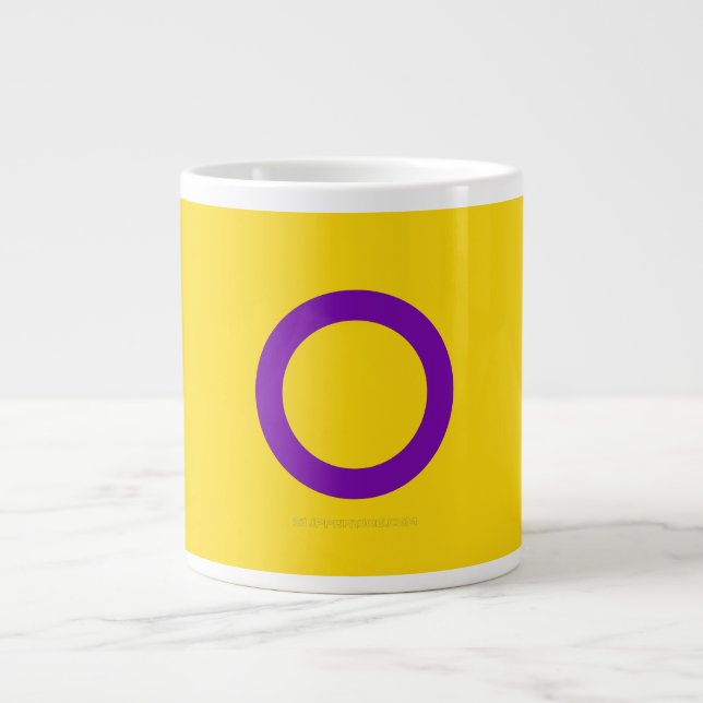 Taza De Café Gigante Bandera del orgullo intersexual de SlipperyJoe fon (Frente)