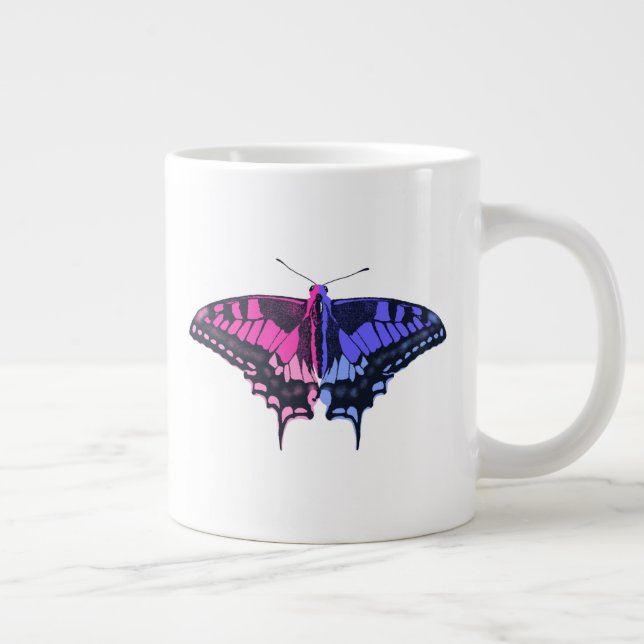 Taza De Café Gigante Bandera del Orgullo Omnisexual Mariposa Trasera (Derecha)