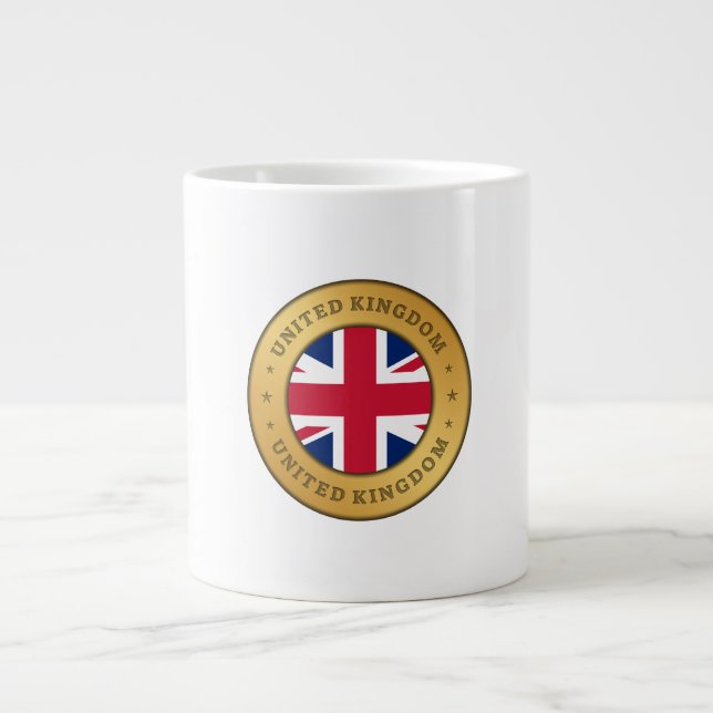 Taza De Café Gigante Bandera del Reino Unido (Frente)