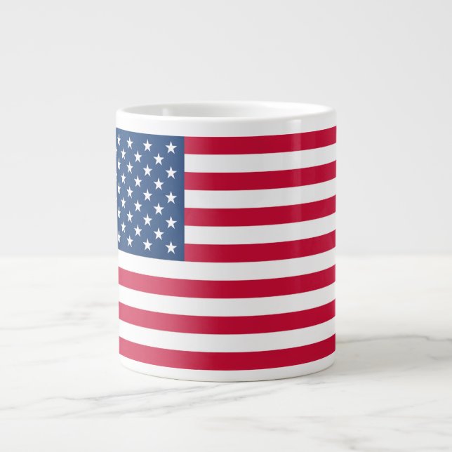 Taza De Café Gigante Bandera estadounidense Coffee Mug EE.UU. (Frente)