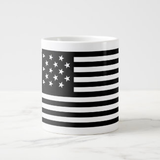 Taza De Café Gigante Bandera estadounidense con estrella negra