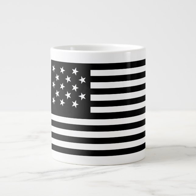 Taza De Café Gigante Bandera estadounidense con estrella negra (Frente)