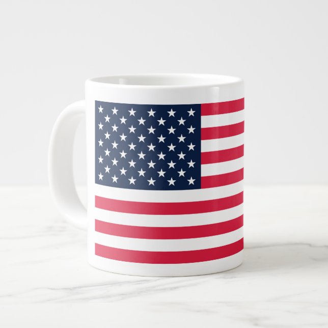 Taza De Café Gigante Bandera estadounidense de 50 estrellas: Estrellas  (Izquierda)