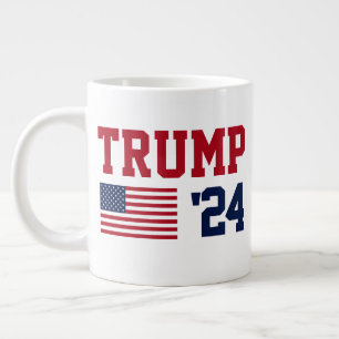 Taza De Café Gigante Bandera estadounidense Donald Trump 2024