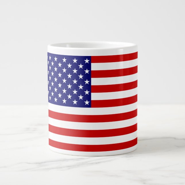 Taza De Café Gigante Bandera estadounidense Jumbo Mug cn (Frente)