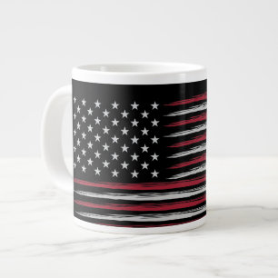 Taza De Café Gigante Bandera Grunge de Estados Unidos