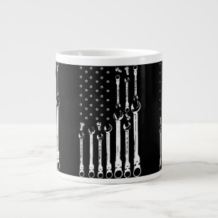 Taza De Café Gigante Bandera Mecánica Mecánica Americana Bandera Patrió