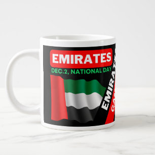 Taza De Café Gigante Bandera Patriótica de los Emiratos Árabes Unidos p
