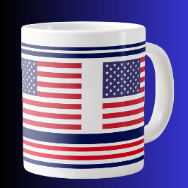 Taza De Café Gigante Bandera Patriótica de los Estados Unidos, Bandera 
