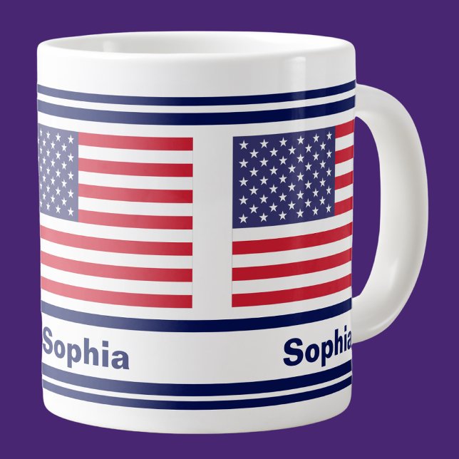 Taza De Café Gigante Bandera Patriótica Personalizada de los Estados Un (Subido por el creador)