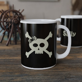 Taza De Café Gigante Bandera pirata de café grande Mug