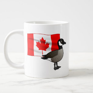Taza De Café Gigante Bandera y ganso de Canadá