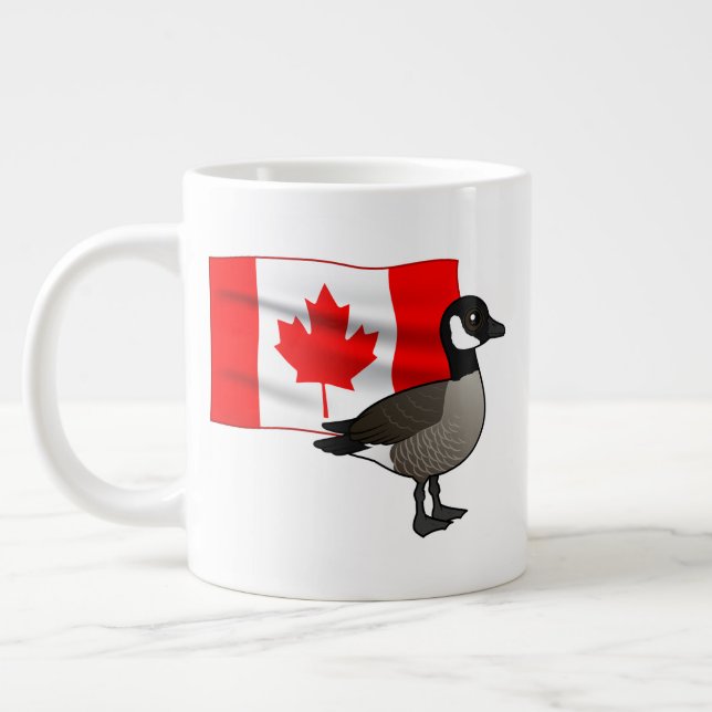 Taza De Café Gigante Bandera y ganso de Canadá (Izquierda)