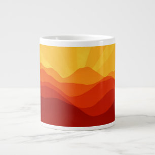 Taza De Café Gigante Banner de las montañas Sunset
