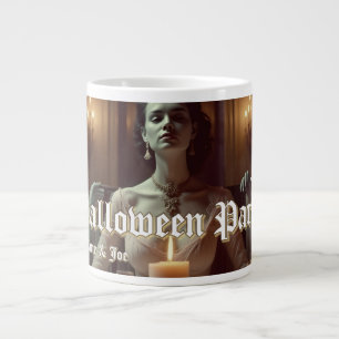 Taza De Café Gigante Banquete gótico de Halloween a la luz de las velas