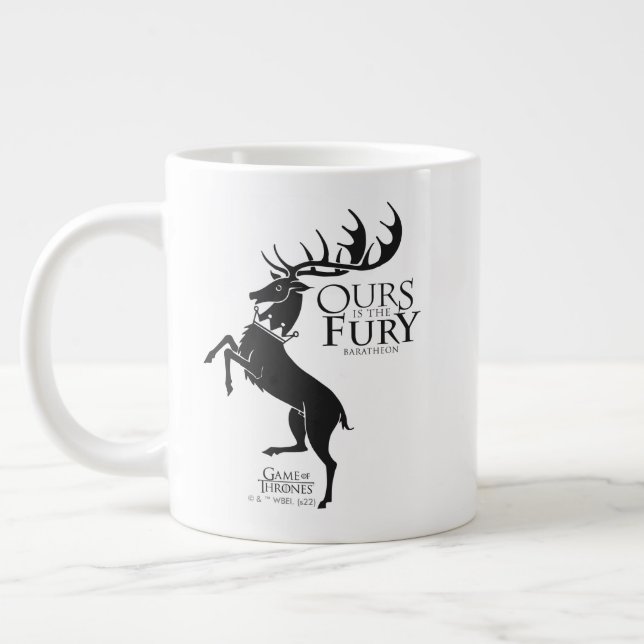 Taza De Café Gigante Baratheon Sigil - la nuestra es la furia (Izquierda)