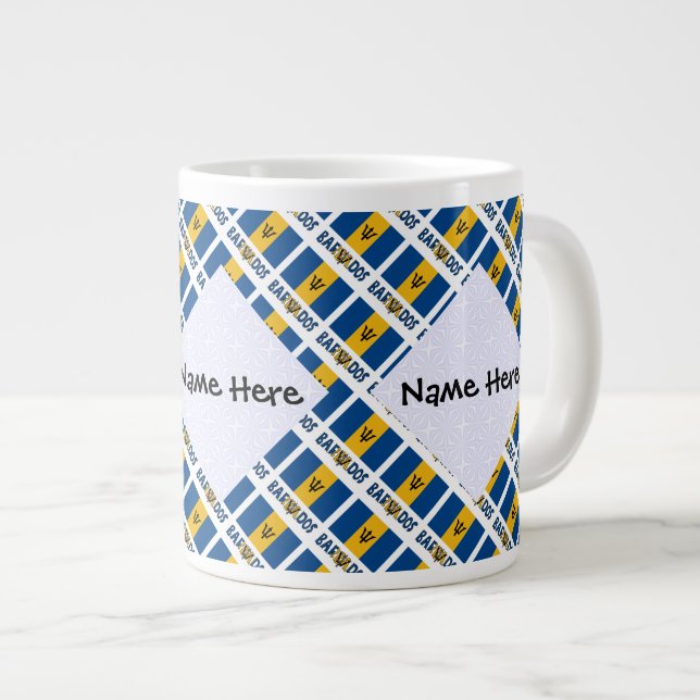 Taza De Café Gigante Barbados Bandera barata cubierta personalizada (Derecha)