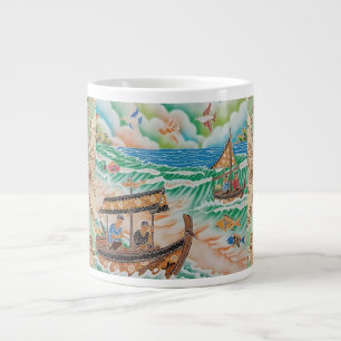 Taza De Café Gigante Barco de vela Batik Serenade , Mug Especializado