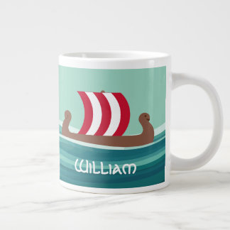 Taza De Café Gigante Barco Vikingo Feliz