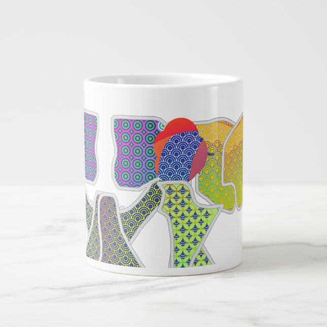 Taza De Café Gigante Barras con patrones (Frente)
