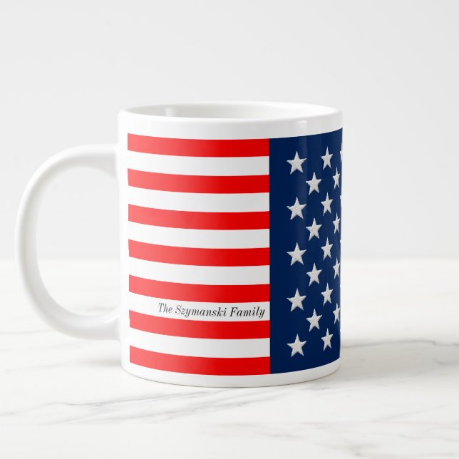 Taza De Café Gigante Barras y estrellas rojas, blancas y azules (Izquierda)