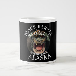 TAZA DE CAFÉ GIGANTE BARREL NEGRO & LOS HOMBRES MALOS ANCLAJE ALASKA AK