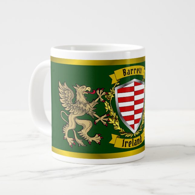 Taza De Café Gigante Barrett Irish Shield y Griffins (Izquierda)