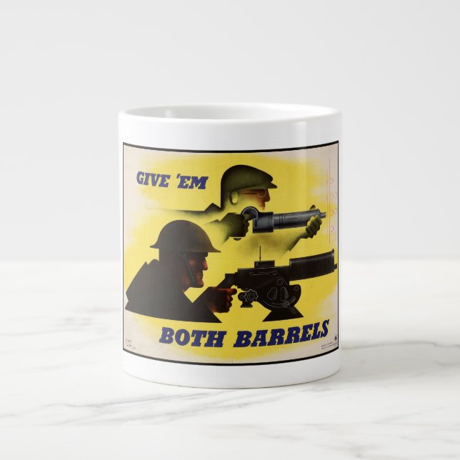 Taza De Café Gigante Barriles, ejército e industria, esfuerzo de guerra (Frente)