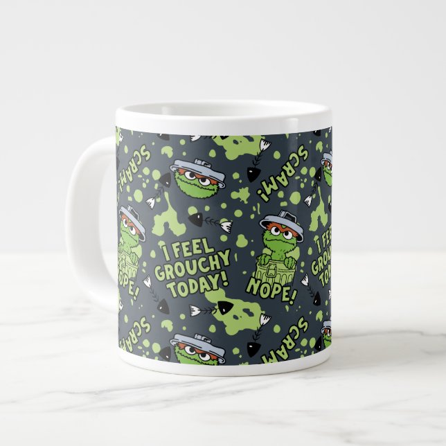 Taza De Café Gigante Barrio Sésamo | Oscar el patrón de frase de grupo (Izquierda)