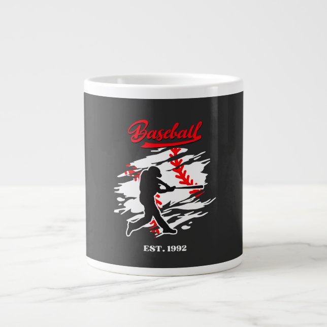 Taza De Café Gigante Baseball Silhouette Graphic Design – EST. 1992 (Frente)
