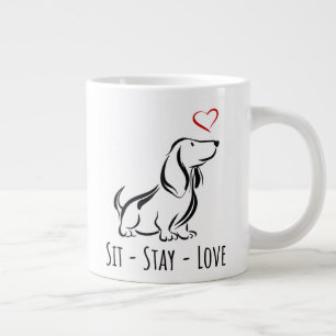Taza De Café Gigante Basset Hound de Sit-Stay-Love