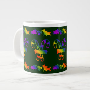 Taza De Café Gigante Bastones Trippy del acebo