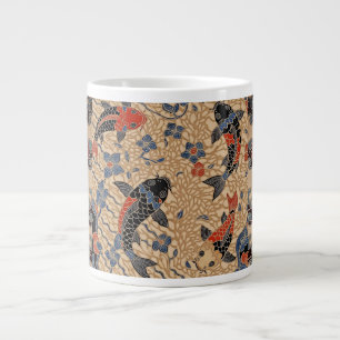 Taza De Café Gigante Batik Design Koi Fish,Especialidad Mug