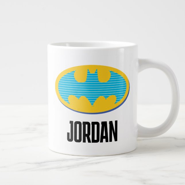 Taza De Café Gigante Batman | Símbolo de franjas cian (Derecha)