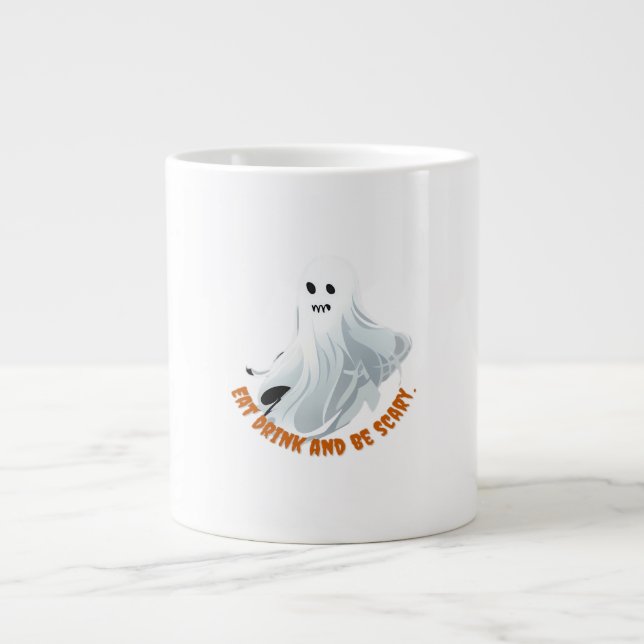 Taza De Café Gigante Be Boos Eat Drink And Be Scary Classic  (Frente)