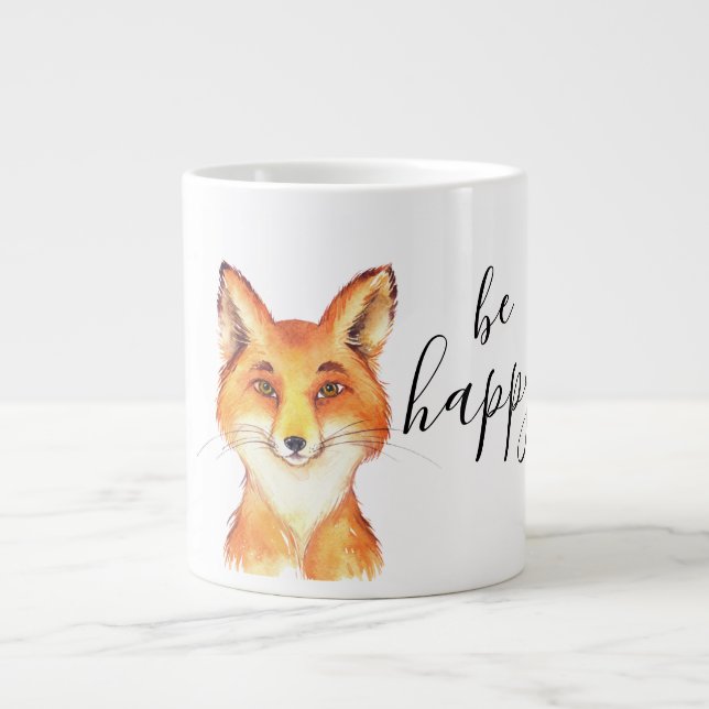 Taza De Café Gigante Be Happy Fox (Frente)