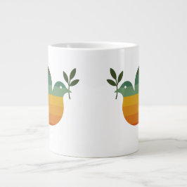 Taza De Café Gigante Be Retro Rainbow Peace Dove Jumbo Mug