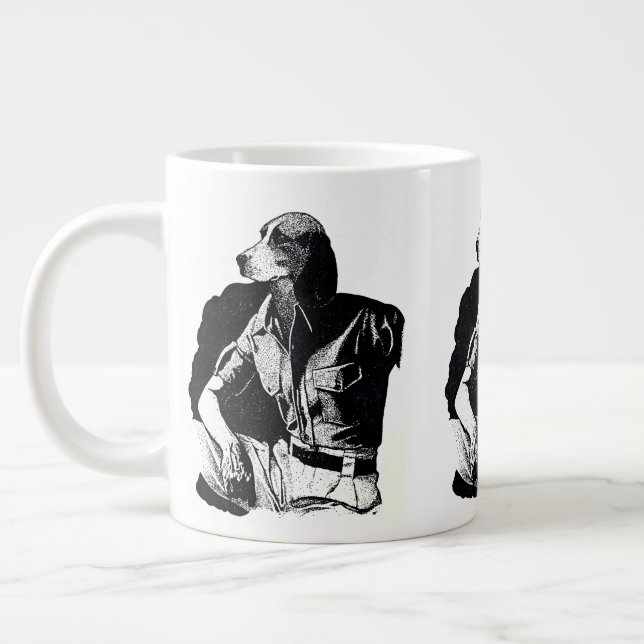 Taza De Café Gigante BEAGLE MAN Jumbo 20 oz. Jarra (Izquierda)
