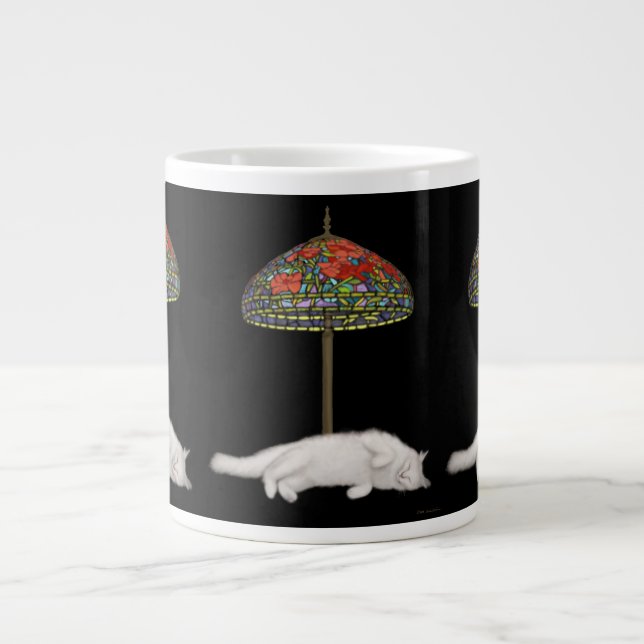 Taza De Café Gigante Beau the Angora Cat Suntanning (Frente)