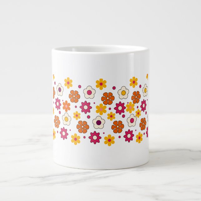 Taza De Café Gigante Beautiful flower pattern mug (Frente)