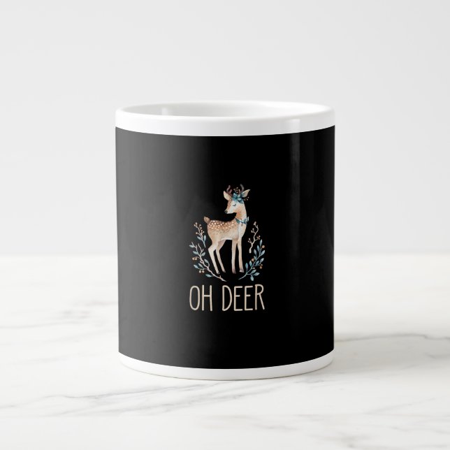 Taza De Café Gigante Beautiful Funny Deer Oh Deer Modern Design  (Frente)
