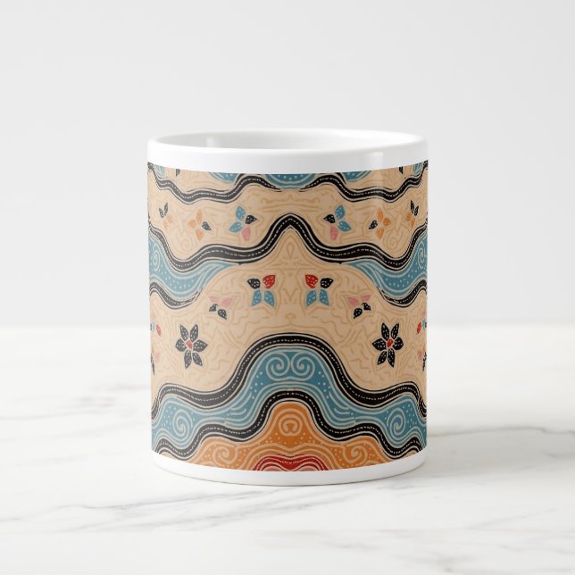 Taza De Café Gigante Beautiful Wave Batik Specialty Mug (Frente)