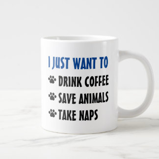 Taza De Café Gigante Bebe café, salva animales, toma siestas
