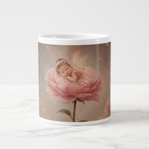 Taza De Café Gigante Bebé durmiendo flor rosa