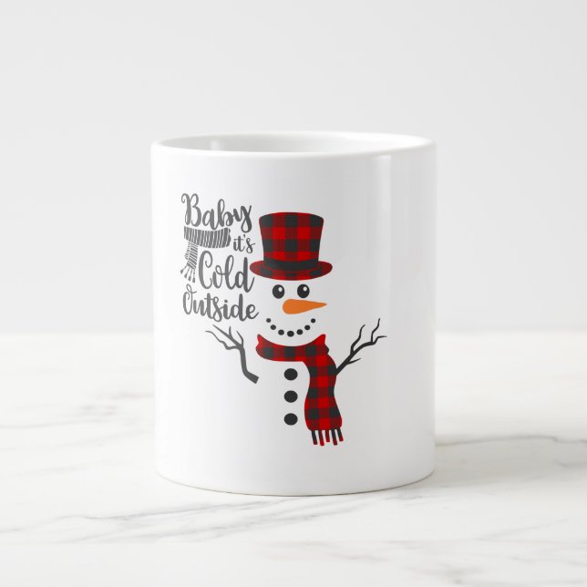 Taza De Café Gigante Bebé, frío fuera de Snowman Mug (Frente)