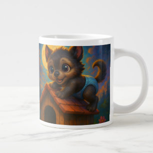 Taza De Café Gigante Bebé lindo Werewolf en arte de fantasía en casa de