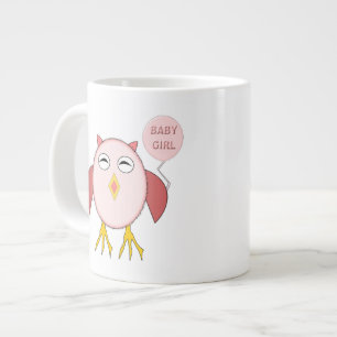 Taza De Café Gigante Bebé Rosa Cute Lechuza Mug